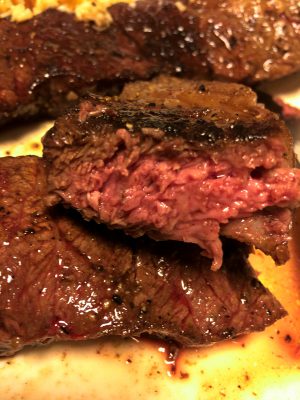 Beef steak.
