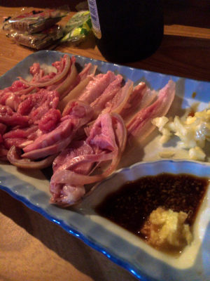Photo: “Goat sashimi.”