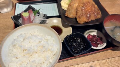 Photo: “Fried horse mackerel set meal (Aji fry teishoku).”